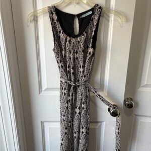 Maurices Black and Cream Geometric Patterned Dress
